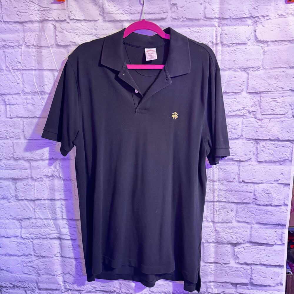 BROOKS BROTHERS Black Polo Shirt size Large Gently Worn Classic Look